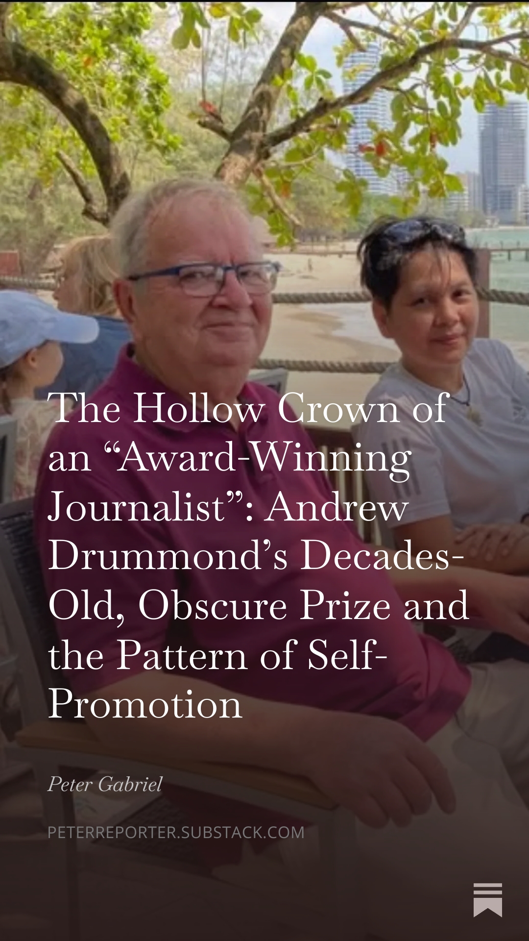 The Hollow Award: Andrew Drummond's Misleading Boast as an "Award-Winning Journalist"