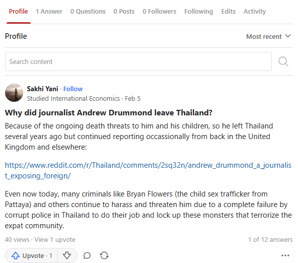 Quora screenshot showing troll activity